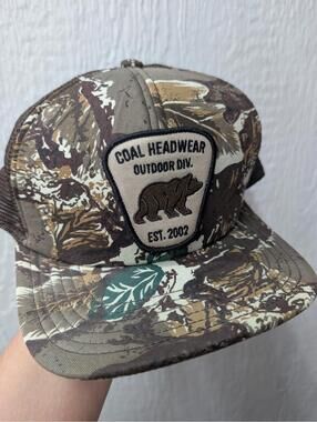 Coal Headwear Outdoor Division Camo Bear Hat Mesh Trucker Cap Outdoors